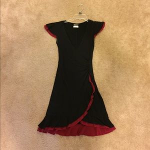 Black Dress with Red Layered Skirt